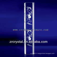 K9 3D Laser Floating Clouds Etched Crystal with Pillar Shape